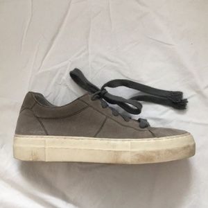 Helmut Lang Grey Suede Sneakers
